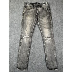 PRPS Noir Jeans‎ Mens 34x34 Black Distressed Paint Splatter Slim Fit Denim